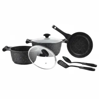 Prestige Cooking Set 7 Pieces Granite Black