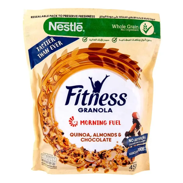 Nestlé Fitnessganola With Quinoa Almonds & Chocolate Breakfast Cereal 450g