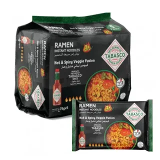 Tabasco Ramen Instant Noodles Hot And Spicy Veggie Fusion 75gx5 Pieces