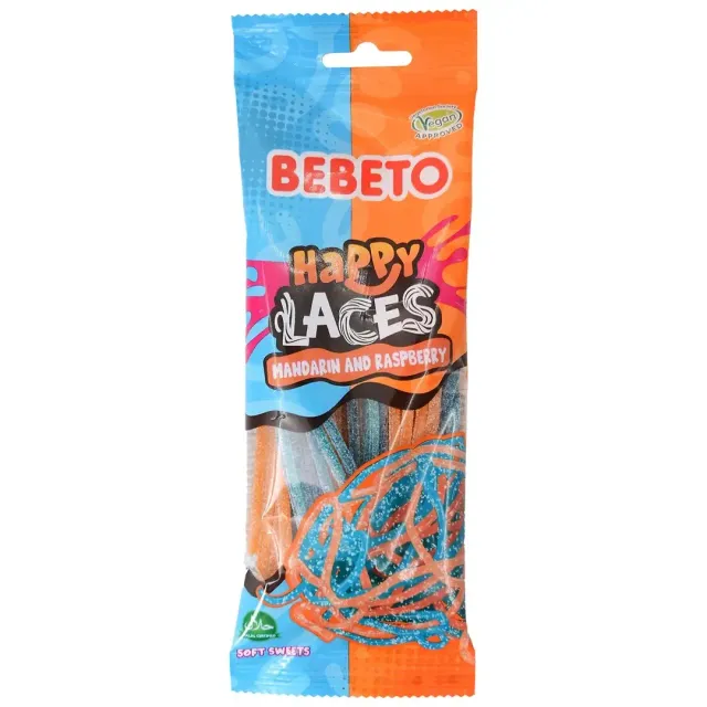 Bebeto Happy Laces Mandarin & Raspberry 75g