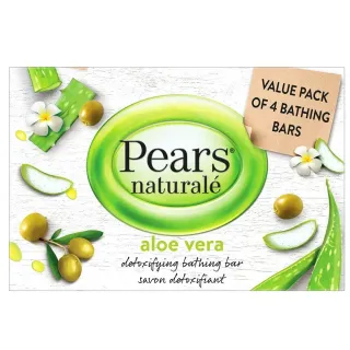 Pears Naturale Detoxifying Soap Bar With Aloe Vera Extract 125gx4 Pieces