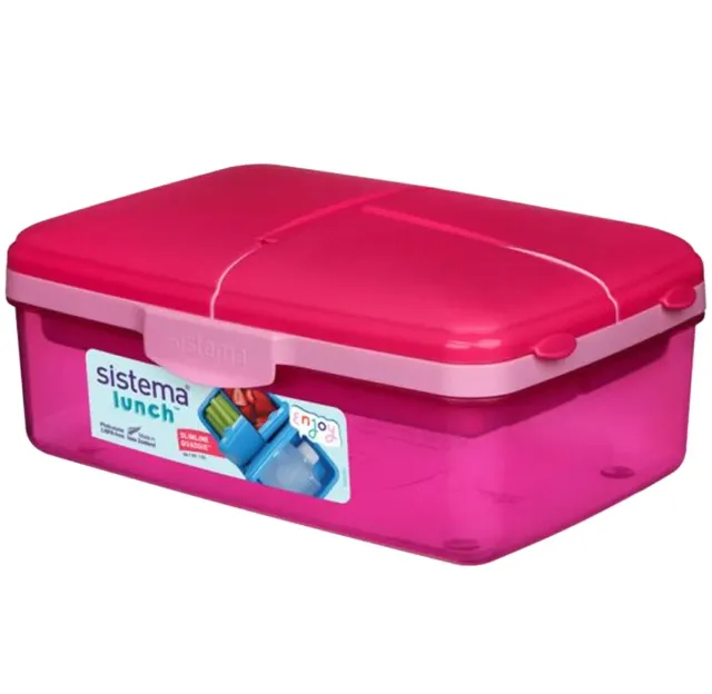 Sistema Slimline Quaddie Lunch Box 3965 Assorted Color 1.5L