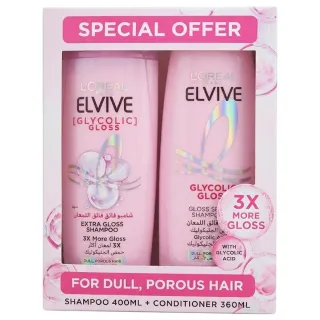 Loreal Elvive Shampoo Glycolic Gloss 400ml + Conditioner 360ml