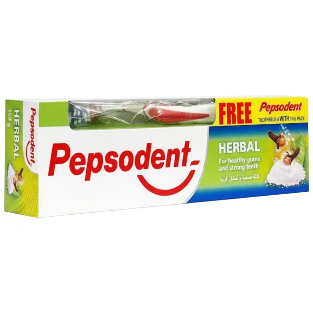 Pepsodent Toothpaste Herbal Oral Care Green 150g With Free Toothbrush