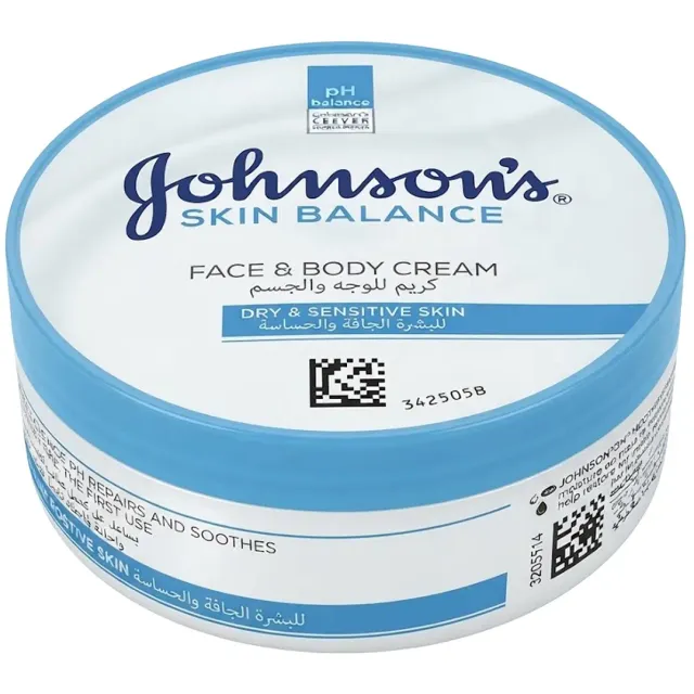 Johnson's Skin Balance Face & Body Cream For Dry & Sensitive Skin 200ml