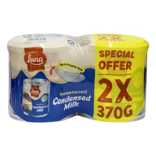 Luna Sweetened Condensed Milk 370gx2 Pieces
