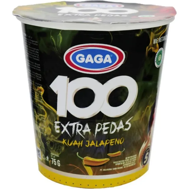 Gaga Cup Noodles 100 Extra Pedas Kuah Jalapeno 75g