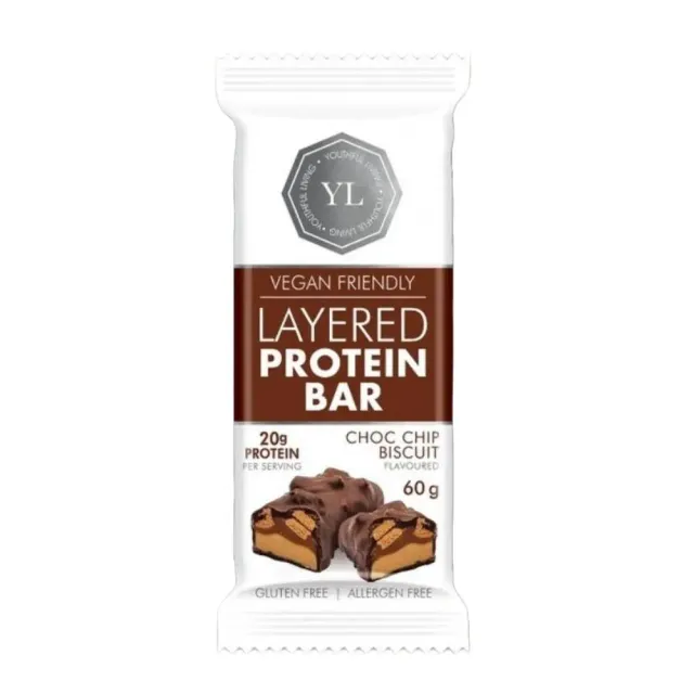 Youthful Living Chocolate Chip Biscuit Flavored Protein Bar 60g