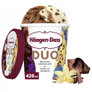Haagen Daz Duo Belgian Chocolate & Vanilla Crunch 420 ml