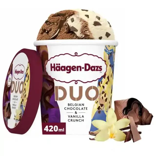 Haagen Daz Duo Belgian Chocolate & Vanilla Crunch 420 ml