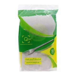 QPAC Plastic Fork White 50 Pcs QP