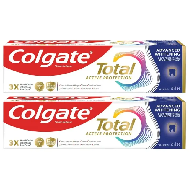 Colgate Toothpaste Total Advanced Whitening 75mlx2 Pieces
