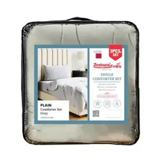 RANKOUSSI SINGLE BEDDING SET 3PCS GRAY