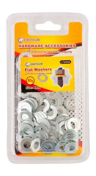 Omnium Silver 6mm Flat Washers, 50g