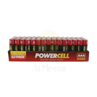 Powercell AAA Super Heavy Duty Batteries 60 pcs