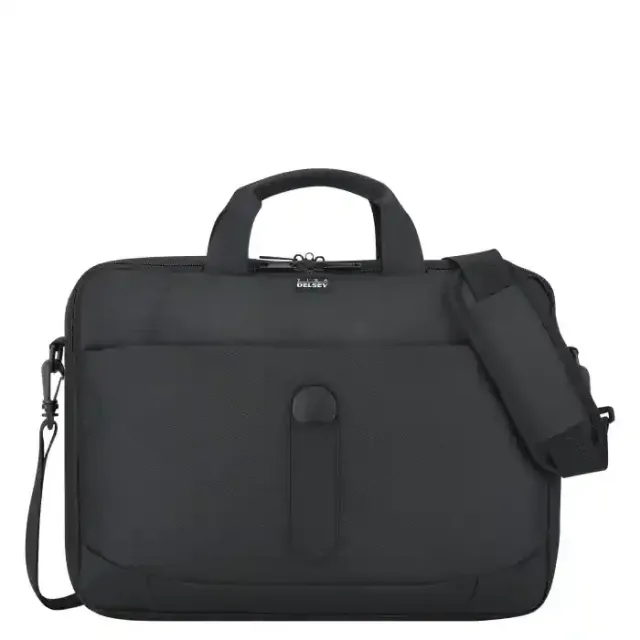 Delsey Datum Briefcase 2 Compartment Protection Black