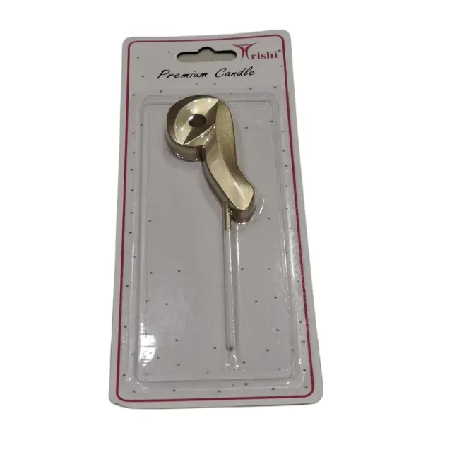 Trishi Premium Metallic Arabic Number Candle #9