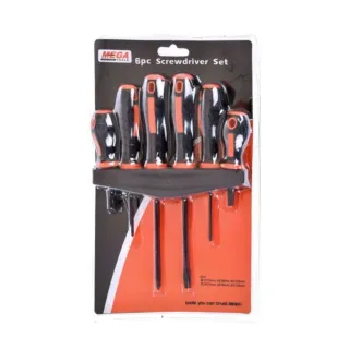Mega Tools Screwdriver 6-Piece Set On Hang Tag