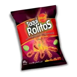 Taqui Rolitos Fuego Hot Chilli Pepper & Lime Tortilla Chips, 28g