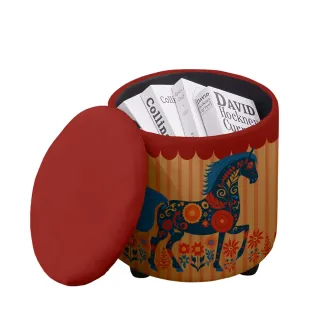 Ottoman Scandinavian Horse Large Storage 38x38x50cm