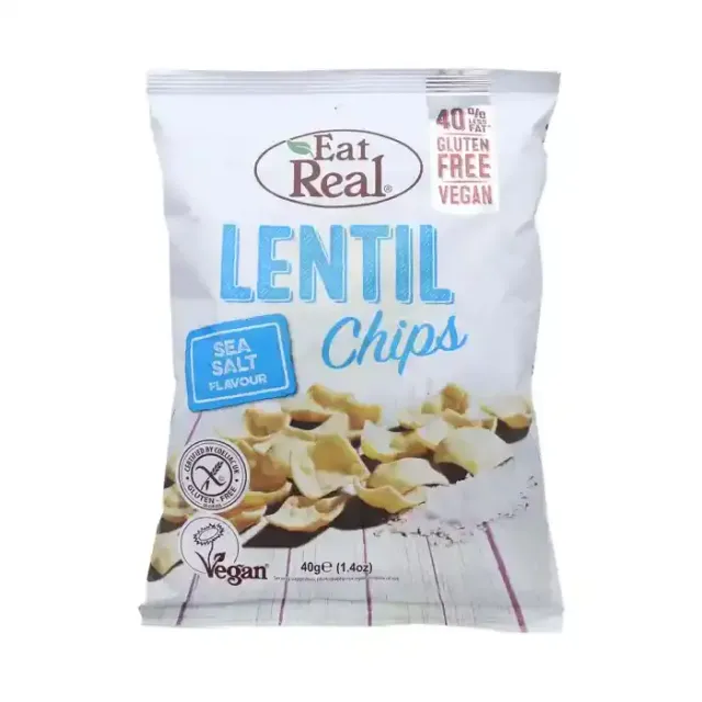 Eat Real Lentil Chips Sea Salt 40G