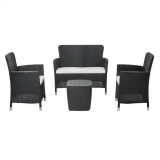 MQ PLASTIC CAPRI PATIO SET GREY 485-GRI