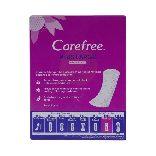 Carefree Plus Free Large 5-in-1 48 Pantyliners