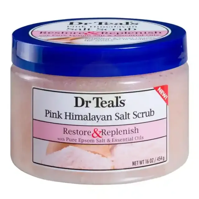 Dr. Teal's Body Scrub Restore & Replenish with Pure Epsom Salt, Essential Oils & Pink Himalayan Sea Salt 454g