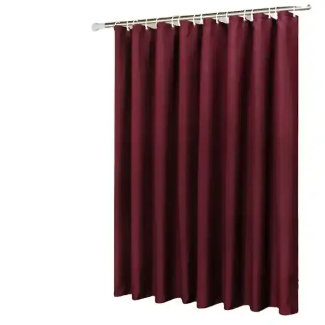 Home Pro Burgundy Polyester Shower Curtain with 12 Ring Set, 180x180cm