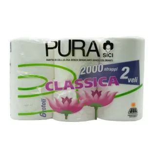 PURA TOILET PAPER CLASSIC 2PLY 6 ROLLS