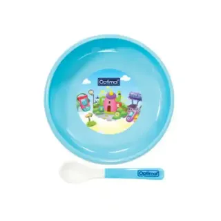 Optimal Baby Feeding Dish with Spoon