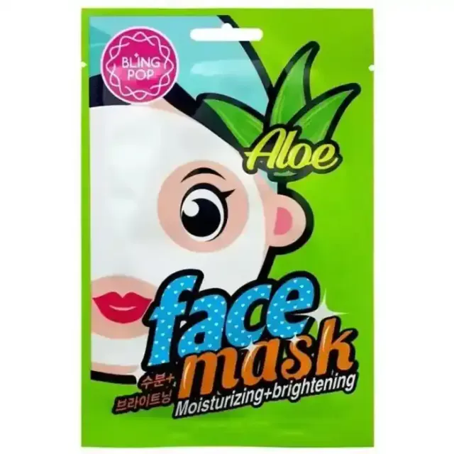 Bling Pop Aloe Moisturizing + Brightening Face Mask, 20ml