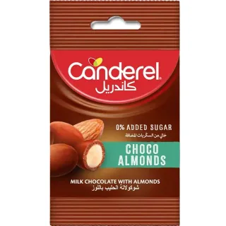 Canderel 0% Sugar Added Choco Almonds Milk Chocolate 40g