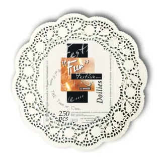Fun Doily Round 4.5" White 250 pc