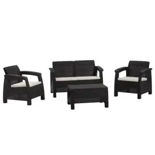 MQ PLASTIC FC PATIO SET WENGE 425-WEN