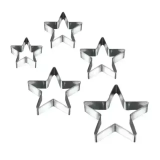 Metaltex Stainless Steel Star Cookie Cutters, 5 Sizes
