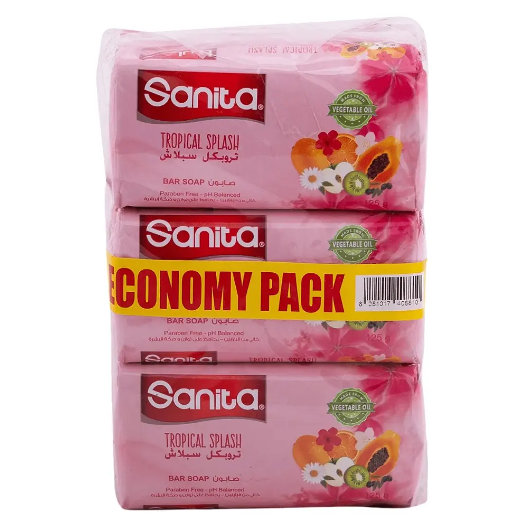 Sanita Bar Soap Tropical Splash 125g x 6 Special Price