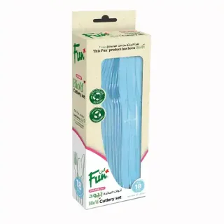 Fun Bio Cutlery Sets Sky Blue 18Pcs