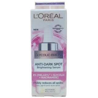 Loreal Paris Glycolic Brightening Face Serum Anti Dark Spot 15ml