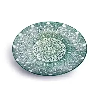 صحن دائري 10.5" آرابيسك أخضر