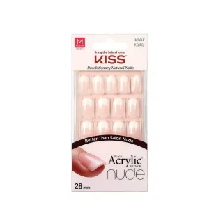 Kiss Salon Acrylic Nails Nude French Kan03 1pc