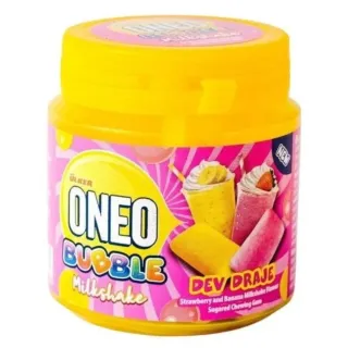 Ülker Oneo Bubble Milkshake Strawberry & Banana Flavor Sugared Chewing Gum 76g