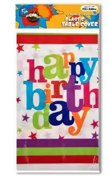 Fun Table Cover 132X220Cm Happy Birthday