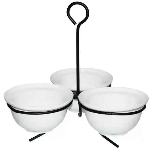 Great Serving Round Bowls On Rack 3 Pieces Y21843