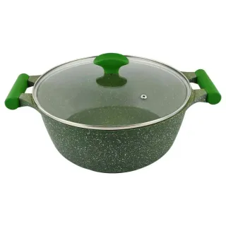 Prestige Essentials Granite Green Non-Stick Cast Aluminum Casserole with Lid 26cm PR81110