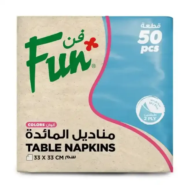 Fun 2Ply Napkin 33X33Cm Sky Blue 50Pcs