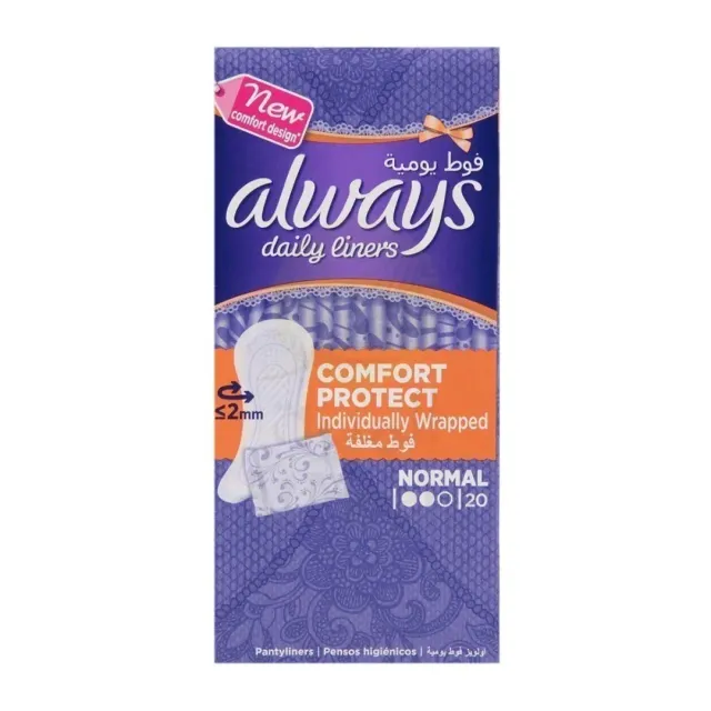 Always Daily Liners Comfort Protect Normal Pantyliners 20 Pads