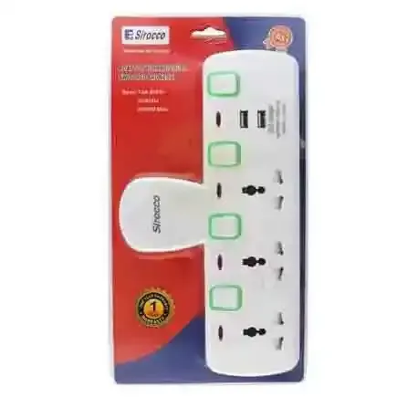 قابس سيروكو 3 منافذ مع 2 USB
