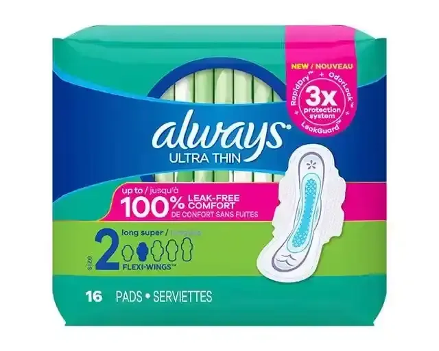 Always All-in-One Ultra Thin Night Pads 16 Count