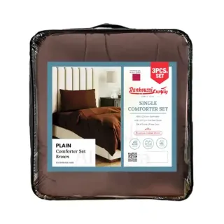 Rankoussi Single Bedding Set 3Pcs Brown
